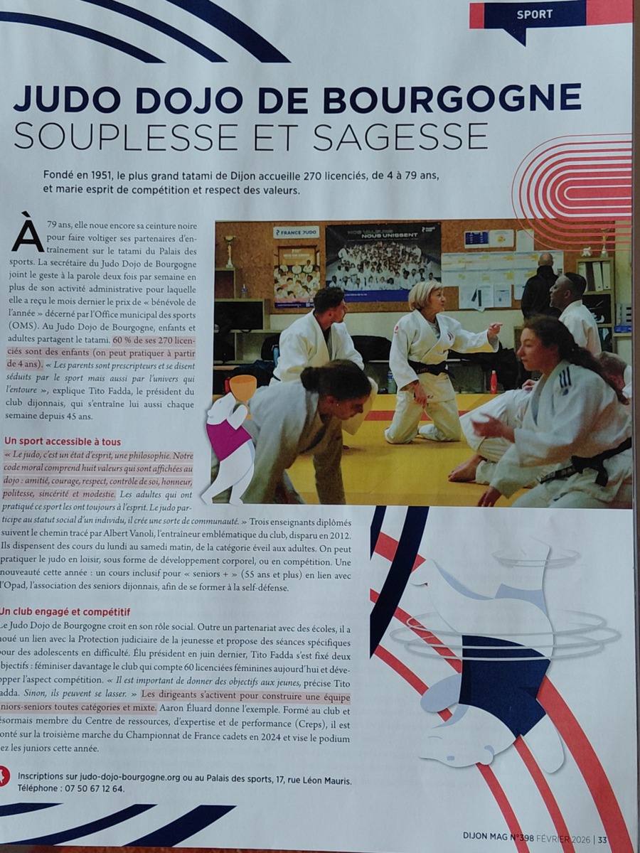 LE DOJO DANS DIJON MAG DE FEVRIER !